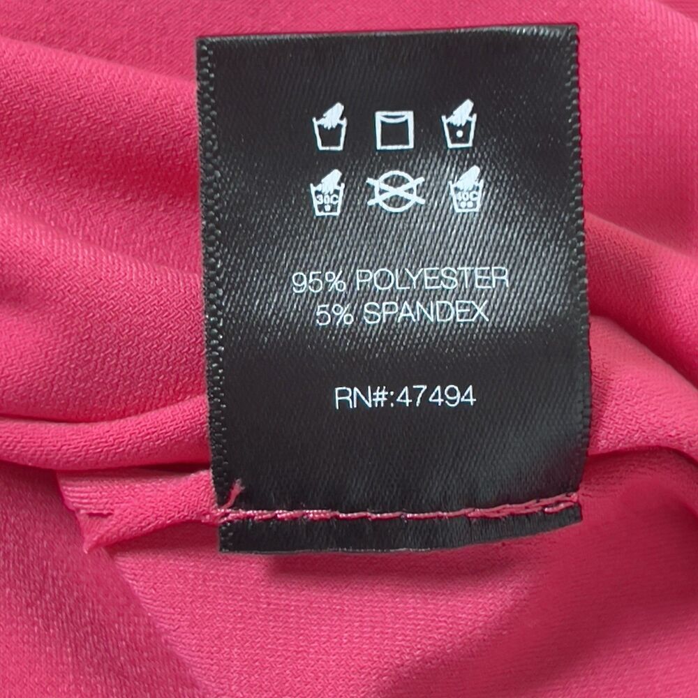 Norma Kamali Halter Turtleneck Side Slit Gown Maxi Dress Sz L Rose Pink Stretch - Picture 10 of 14